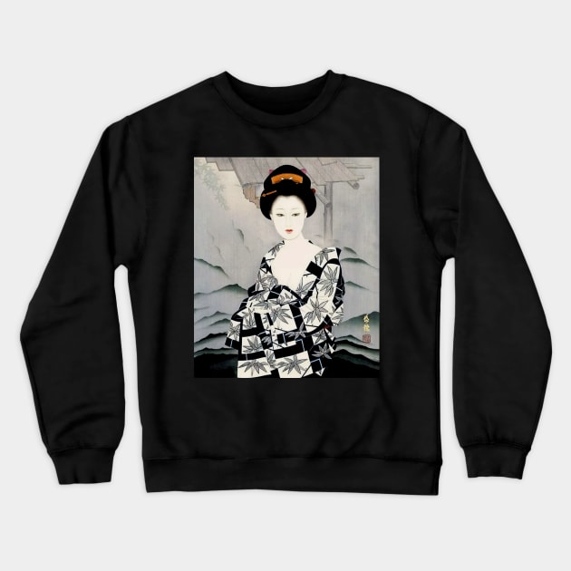 Japanese Woman After Bath - Ukiyo-e Crewneck Sweatshirt by geekmethat